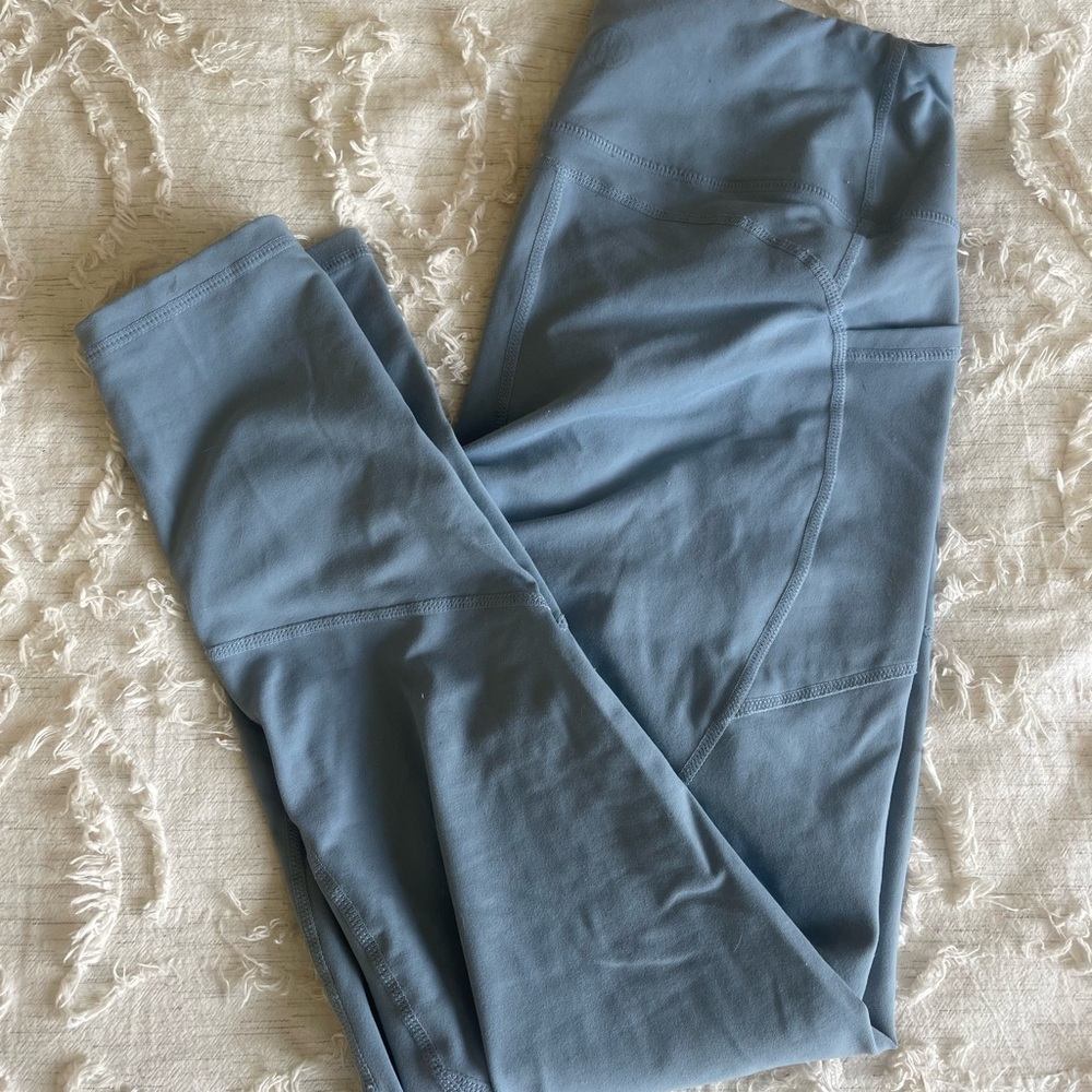 Til You Collapse Heart Booty light blue leggings